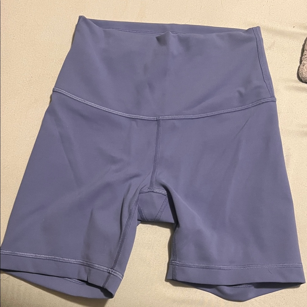 lululemon athletica oasis blue biker shorts